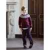 Fair Isle Merino Kids Jumper, Burgundy - Sweatshirts - 2