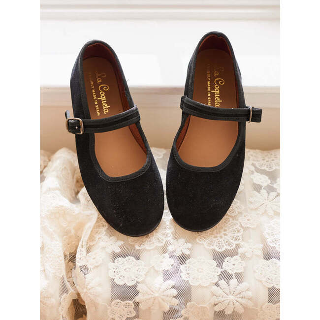 Suede Girl Mary Jane Shoes, Black - Mary Janes - 6