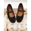 Suede Girl Mary Jane Shoes, Black - Mary Janes - 6