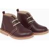 Leather Kids Desert Boots, Burgundy - Boots - 4