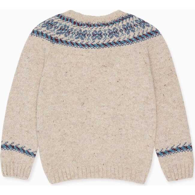 Fair Isle Merino Kids Jumper, Beige - Sweatshirts - 5