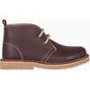 Leather Kids Desert Boots, Burgundy - Boots - 5