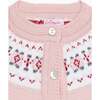 Fair Isle Merino Cardigan, Pink - Cardigans - 3