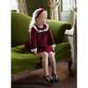 Maranta Girl Velvet Dress, Burgundy - Dresses - 2
