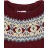 Fair Isle Merino Kids Jumper, Burgundy - Sweatshirts - 4