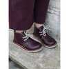 Leather Kids Desert Boots, Burgundy - Boots - 6