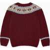 Fair Isle Merino Kids Jumper, Burgundy - Sweatshirts - 5