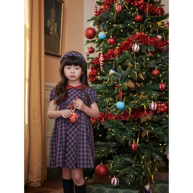 Arcadia Smock Tartan Dress, Navy - Dresses - 2