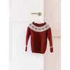 Fair Isle Merino Kids Jumper, Burgundy - Sweatshirts - 6