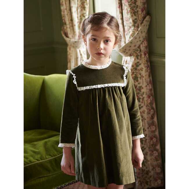 Carolina Girl Velvet Empire Dress, Green - Dresses - 2