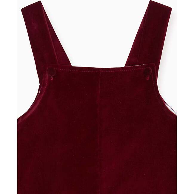 Buganvilla Velvet Baby Dungarees, Burgundy - Overalls - 3