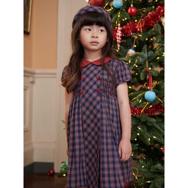 Arcadia Smock Tartan Dress, Navy - Dresses - 3