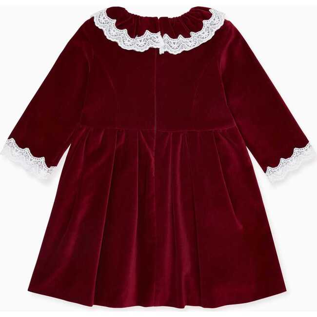 Maranta Girl Velvet Dress, Burgundy - Dresses - 5