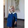 Antonella Girl Velvet Dress, Blue - Dresses - 3
