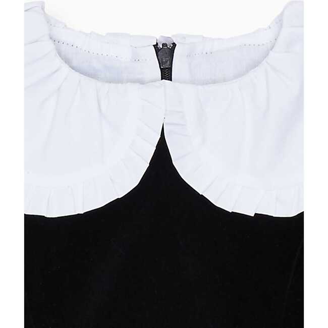 Anila Girl Velvet Dress, Black - Dresses - 4