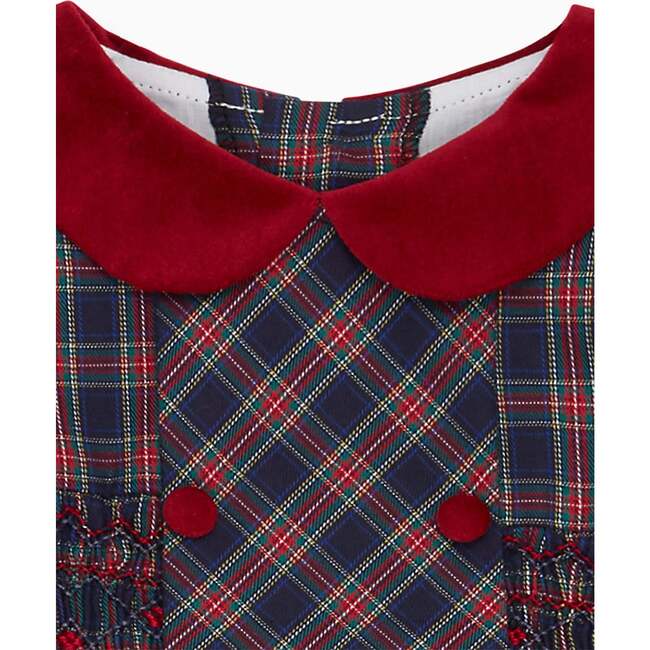 Arcadia Smock Tartan Dress, Navy - Dresses - 4