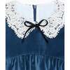 Antonella Girl Velvet Dress, Blue - Dresses - 4