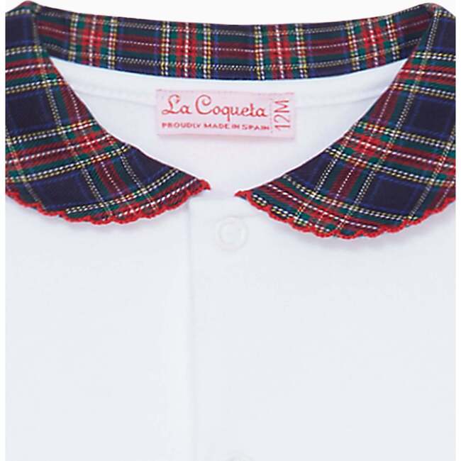 Baby Lindo Tartan Sleepsuit, Navy - Pajamas - 3