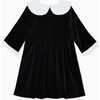 Anila Girl Velvet Dress, Black - Dresses - 5