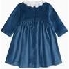 Antonella Girl Velvet Dress, Blue - Dresses - 5