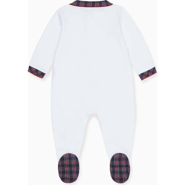Baby Lindo Tartan Sleepsuit, Navy - Pajamas - 4