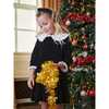 Anila Girl Velvet Dress, Black - Dresses - 6