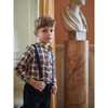 Mateo Long Sleeve Boy Shirt, Ivory Tartan - Shirts - 2