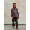 Nico Long Sleeve Boy Shirt, Green Tartan - Shirts - 2