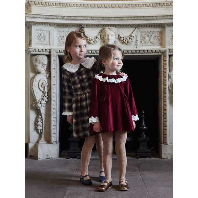 Daroca Velvet Baby Girl Set, Burgundy - Mixed Apparel Set - 3