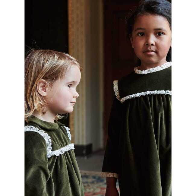 Carolina Girl Velvet Empire Dress, Green - Dresses - 7