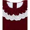 Daroca Velvet Baby Girl Set, Burgundy - Mixed Apparel Set - 4