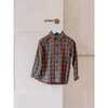 Nico Long Sleeve Boy Shirt, Green Tartan - Shirts - 3
