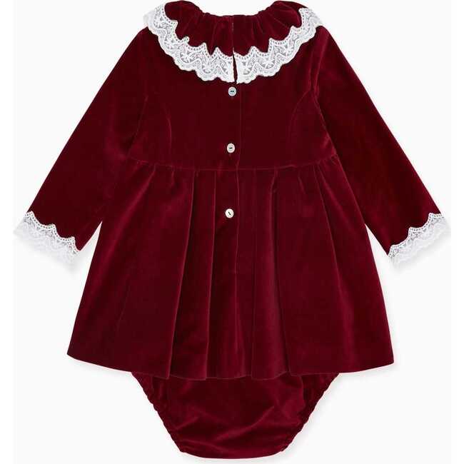 Daroca Velvet Baby Girl Set, Burgundy - Mixed Apparel Set - 5
