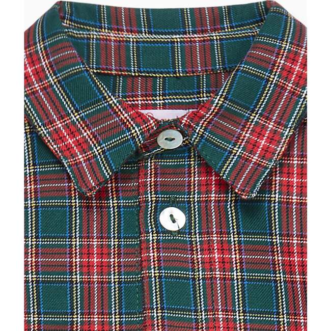 Nico Long Sleeve Boy Shirt, Green Tartan - Shirts - 4