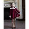 Daroca Velvet Baby Girl Set, Burgundy - Mixed Apparel Set - 6