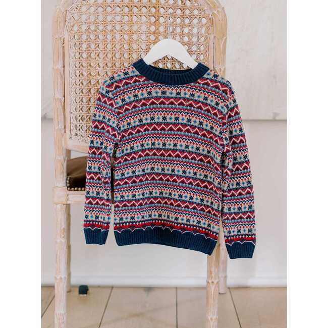 Mirlo Fair Isle Merino Jumper, Navy - Sweatshirts - 3