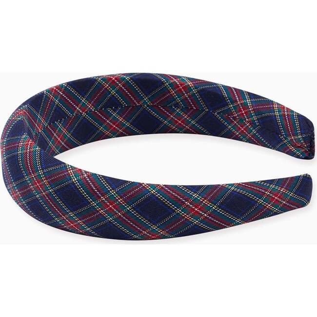 Wide Girl Hairband, Navy Tartan - Hair Accessories - 3