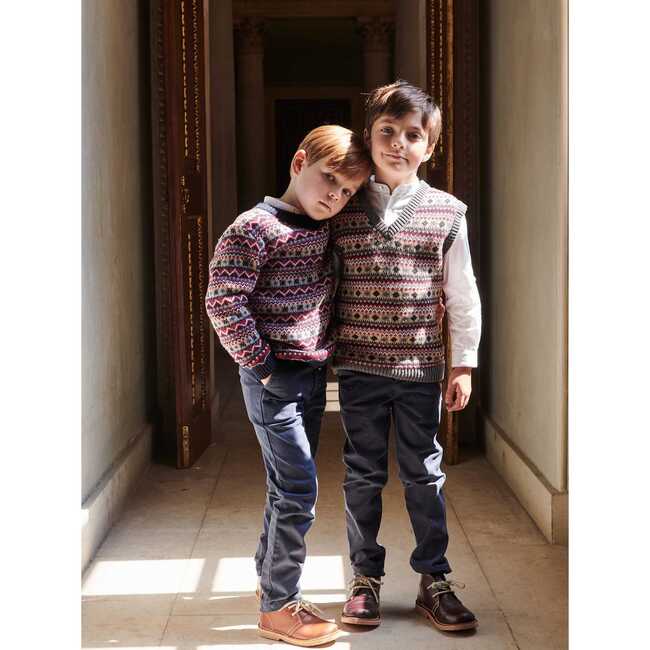 Mirlo Fair Isle Merino Jumper, Navy - Sweatshirts - 6