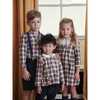 Mateo Long Sleeve Boy Shirt, Ivory Tartan - Shirts - 7