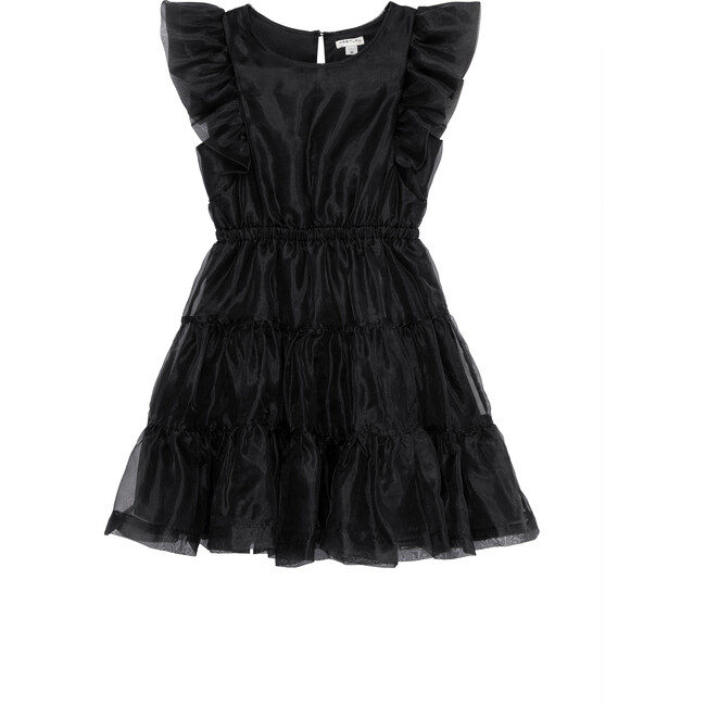 Flutter Flutter Sleeve Organza Dress, Black