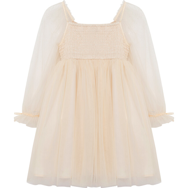 Babydoll Sequin Tulle Dress, Champagne - Dresses - 2