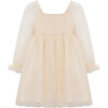 Babydoll Sequin Tulle Dress, Champagne - Dresses - 2