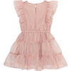 Flutter Sleeve Tired Organza Dress, Pink - Dresses - 2