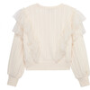 Mesh Ruffle Cable Sweater, Champagne - Sweaters - 2