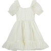 Organza Puff Sleeve Waterfall Dress, Off-White - Dresses - 2