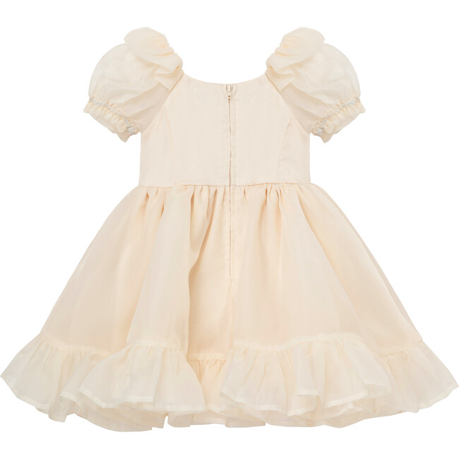 Organza Puff Sleeve Waterfall Dress, Champagne - Dresses - 2