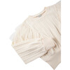 Mesh Ruffle Cable Sweater, Champagne - Sweaters - 3