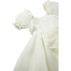 Organza Puff Sleeve Waterfall Dress, Off-White - Dresses - 3