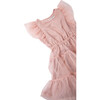 Flutter Sleeve Tired Organza Dress, Pink - Dresses - 3