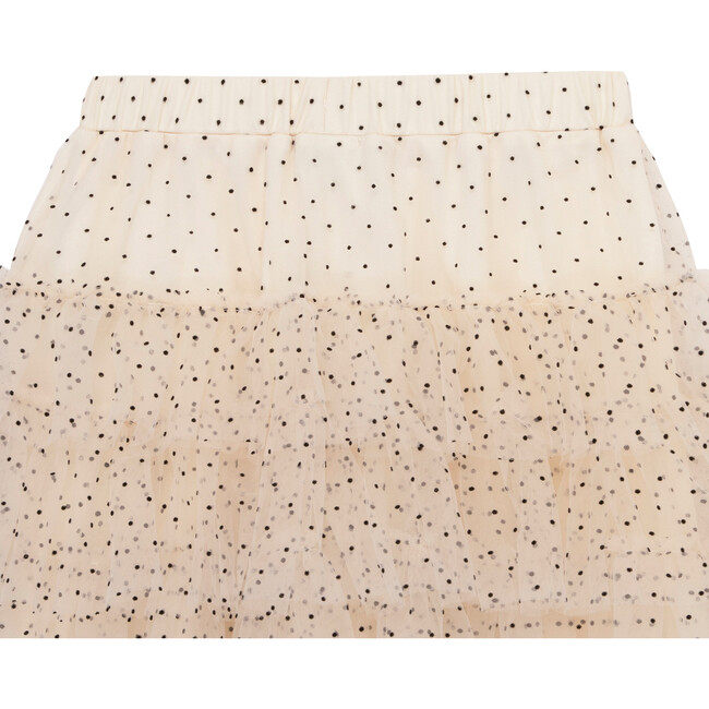 Sweater Top & Dotted Mesh Skirt 2-Piece Set, Champagne - Mixed Apparel Set - 4